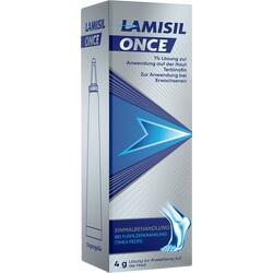 Eine Packung von Lamisil Once für die Behandlung von Fußpilz.
